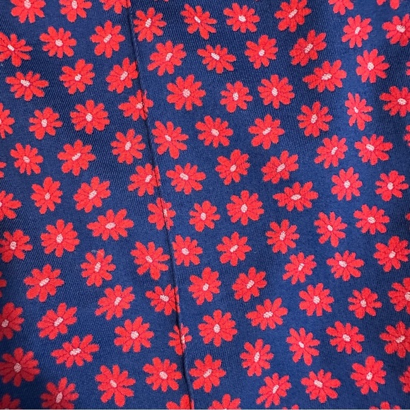 ALICE + OLIVIA Michiko Pintuck Daisy Print Pants Navy/Red Size 10 - Picture 7 of 11